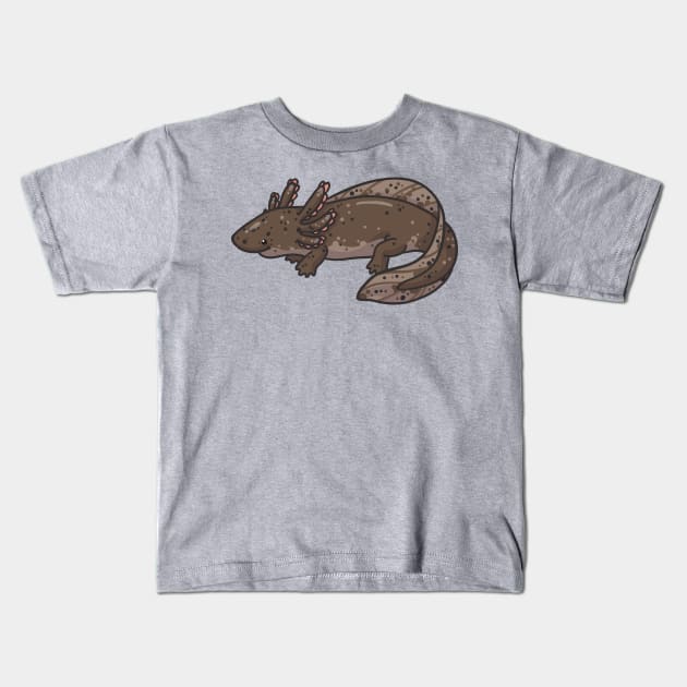 Axolotl (Wild Type) Kids T-Shirt by bytesizetreasure